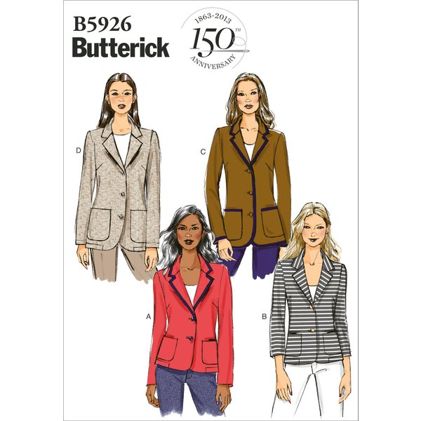 Patron Butterick B5926F5 Veste Femme 44-52 - Butterick - Mondial Tissus-image