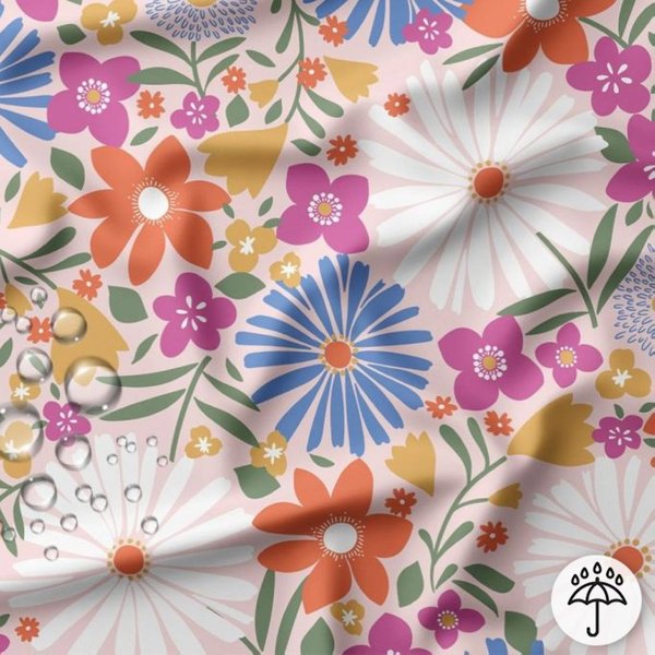 Tissu ImperméAble Maxi Fleur Multico - Domotex - Mondial Tissus-image