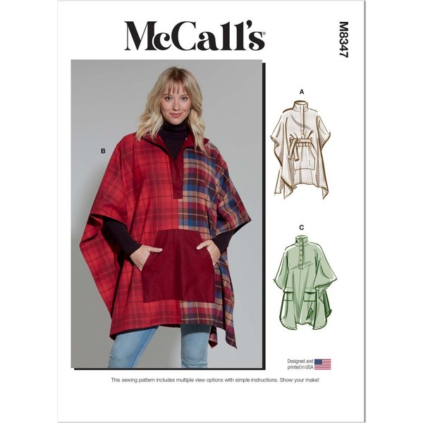 Patron Mccall's 8347ZZ- Ponchos Du 44-54 - Mccall's - Mondial Tissus-image