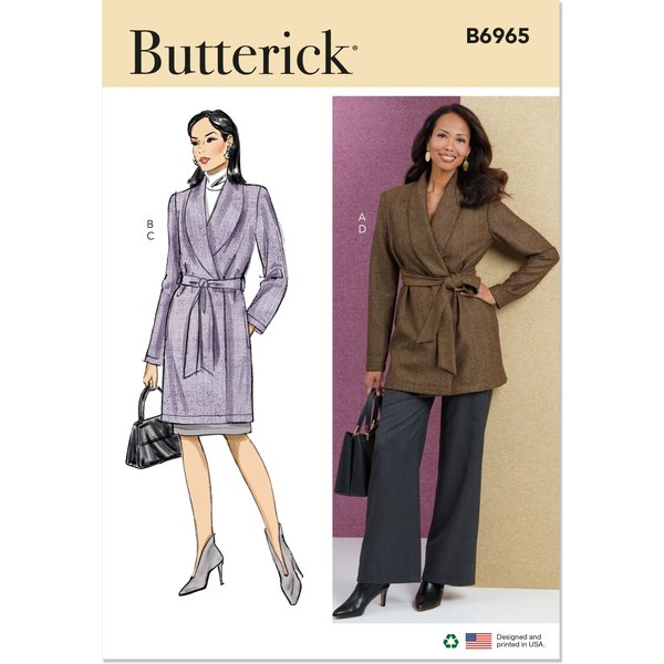 Patron Butterick B6965Y5 Veste Ample Femme 46-54 - Butterick - Mondial Tissus-image