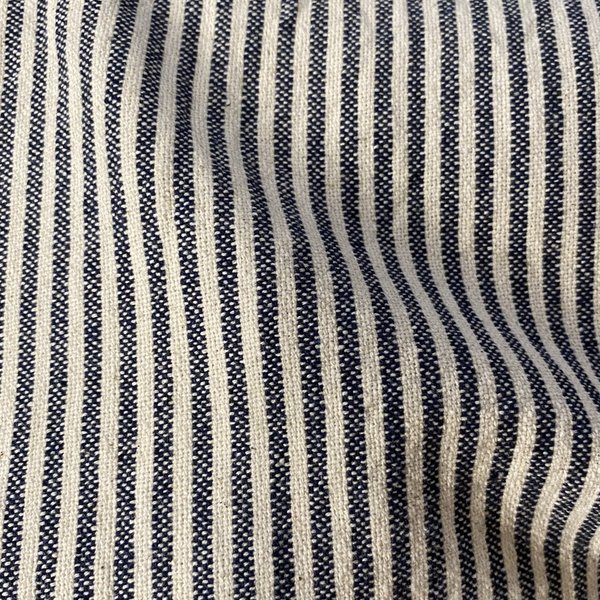 Tissé Teint Rayures Bleu - Mondial Tissus-image