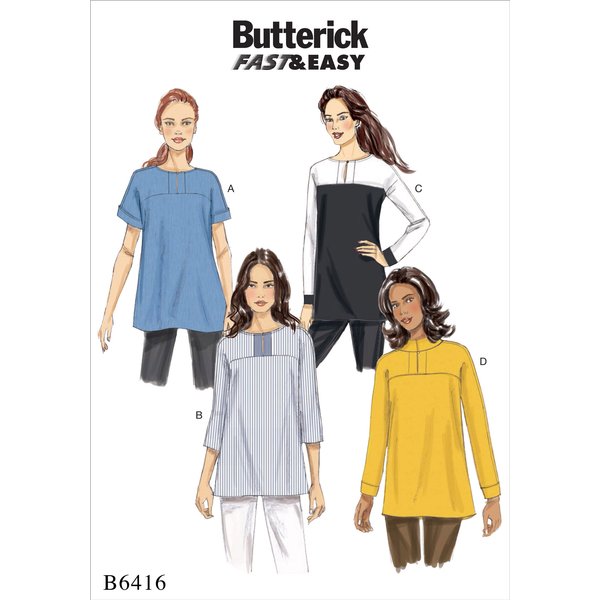 Patron Butterick B6416A5 Top,Blouse Femme 34-42 - Butterick - Mondial Tissus-image