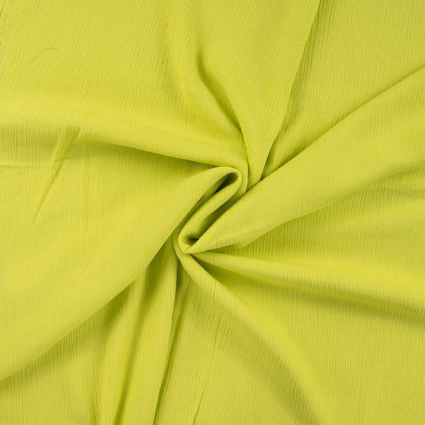 Tissu Viscose Crincle Uni Jaune Lime - Mondial Tissus-image