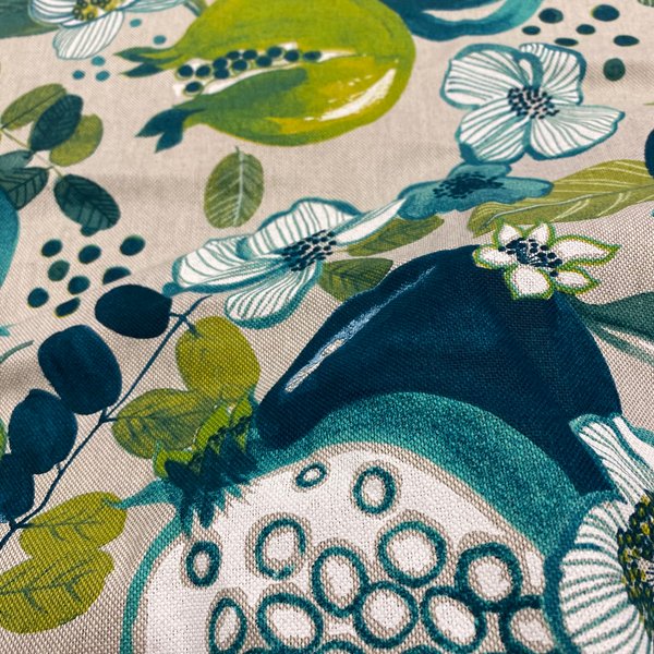 Tissu Bachette Linenlook Grenadier Bleu - Mondial Tissus-image