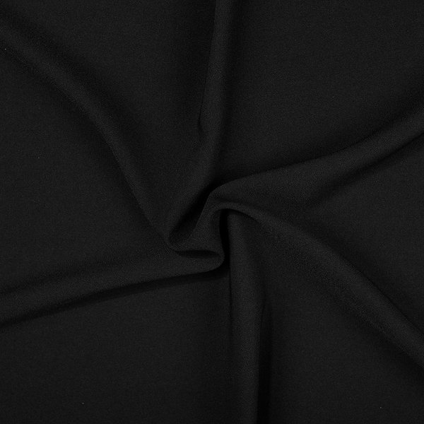 Tissu CrêPe Uni Suzy Noir - Mondial Tissus-image
