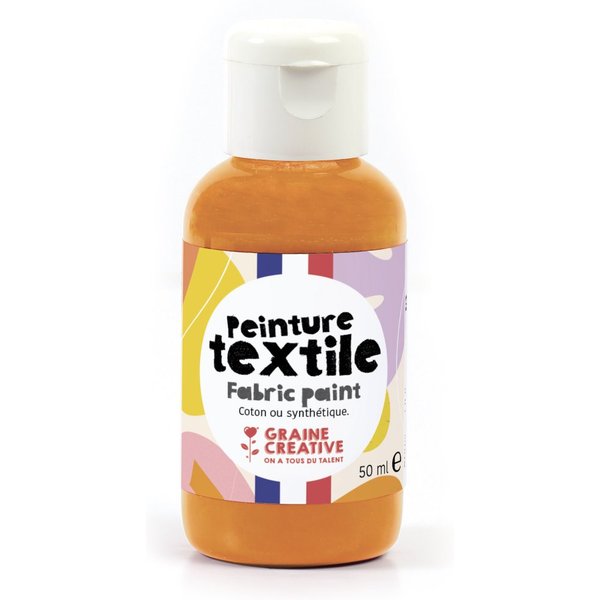 Peinture Textile Orange Pot 50Ml - Origine France - Graine Créative - Mondial Tissus-image