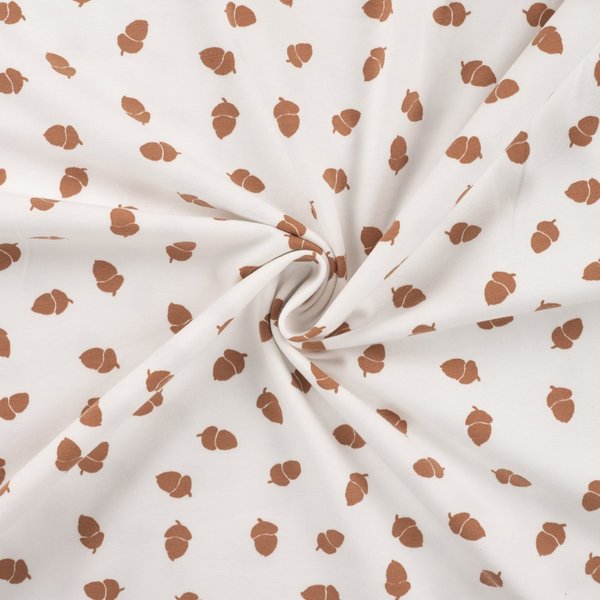 Maille Jersey Coton ImpriméE Petit Gland éCru - Mondial Tissus-image