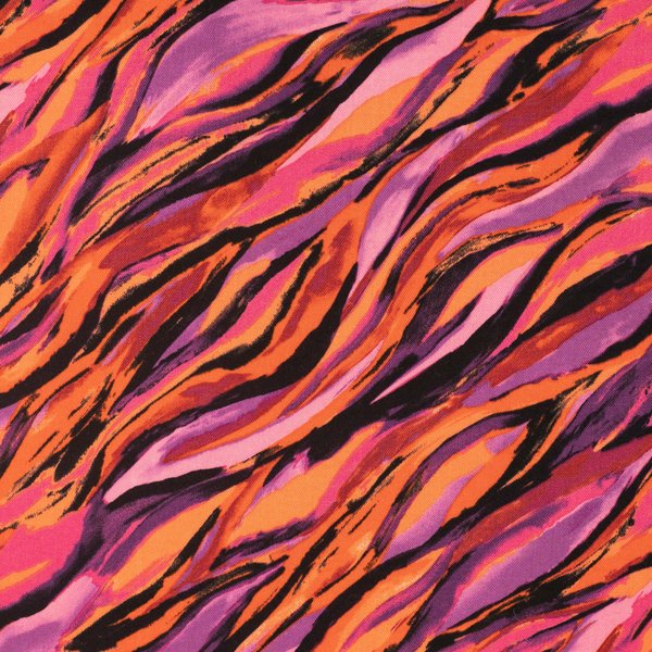 Tissu Twill Viscose Imprimé ZèBrure Rose - Mondial Tissus-image