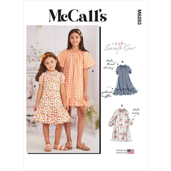Patron Mccall's 8283CCE - Robes Enfants à Encolure 3 à 6 Ans - Mccall's - Mondial Tissus-image