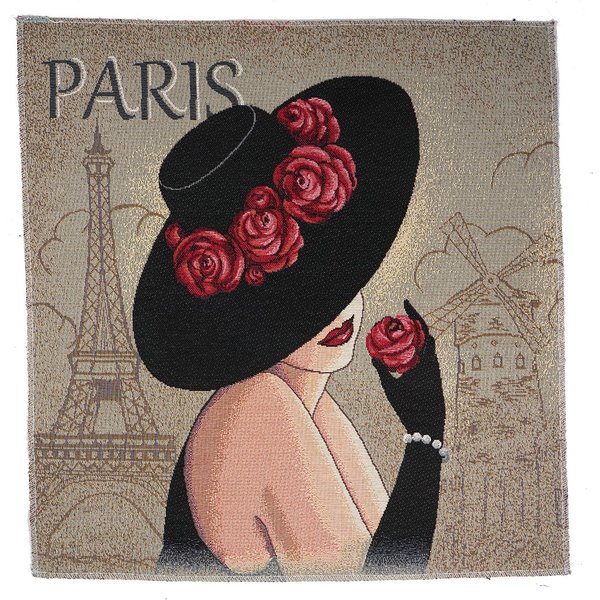 Carré De Tissu Jacquard Paris Pour Coussin - Mt - Mondial Tissus-image