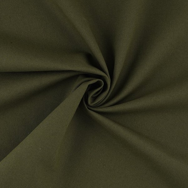 Tissu Gabardine Coton Bio Vert Kaki - Mondial Tissus-image