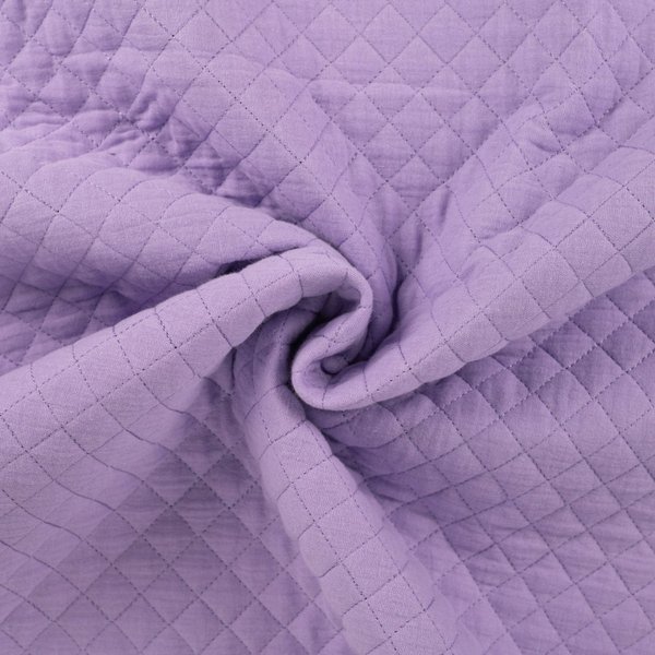 Tissu Matelassé Double Gaze Losange Uni Lilas - Mondial Tissus-image