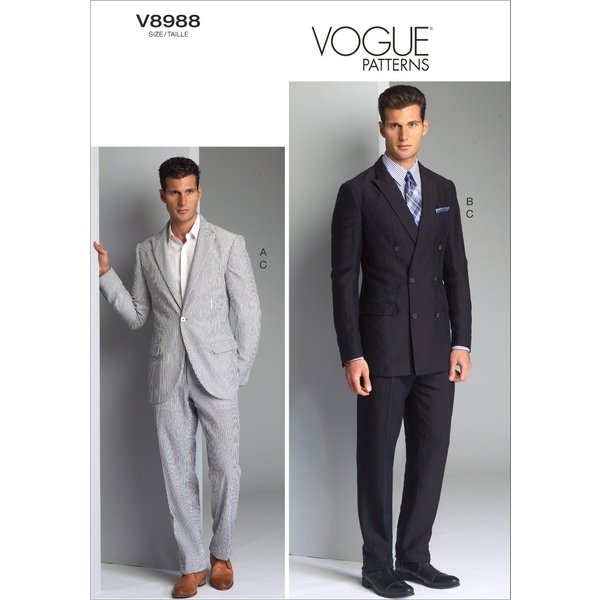 Patron Vogue 8988MXX Patron Veste Et Pantalon Homme, Tailles 40 Au 46 - Vogue - Mondial Tissus-image