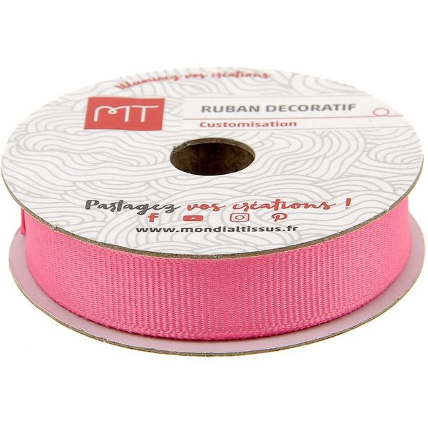 Bobine Ruban Gros Grain Vieux Rose 12 Mm X 5 M Mt - Mt - Mondial Tissus-image