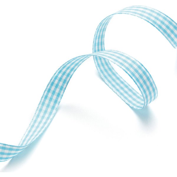Ruban Vichy Turquoise Clair 10 Mm - Frou Frou - Mondial Tissus-image