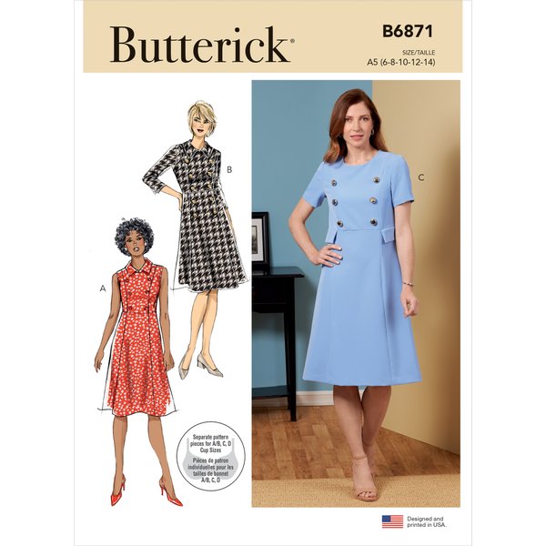 Patron Butterick B6871E5 Robe Femme 42-50 - Butterick - Mondial Tissus-image