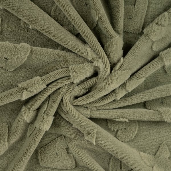 Tissu Douillette Fleurs Relief Vert - Mondial Tissus-image