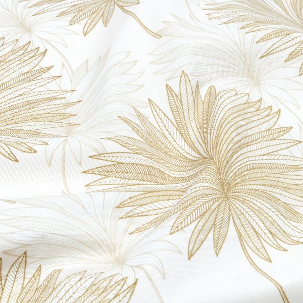 Tissu Bachette Enduit Nappage Imprimé Fleur DéLicate Beige - Mondial Tissus-image