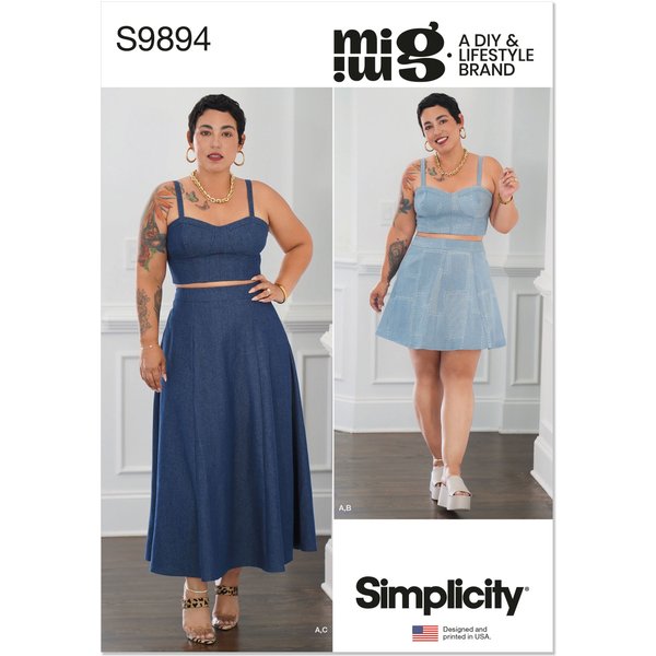 Patron Simplicity S9894.Aa - Haut Et Jupe 38 à 46 - Simplicity - Mondial Tissus-image