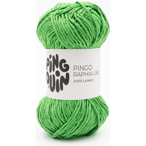 Pelote De Fil à Tricoter Raphia Like Vert Pomme - Pingouin - Pingouin - Mondial Tissus-image