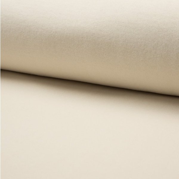 Tissu Polaire Coton Bio Duveteuse éCru - Mondial Tissus-image