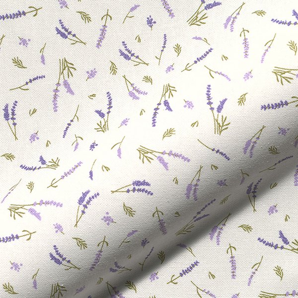Toile Semi Panama Beige Lavande En Pagaille - Mondial Tissus-image