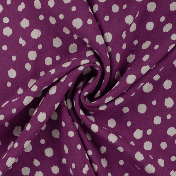 Tissu Viscose Chally Imprimé Petits Pois Abstraits Magenta - Mondial Tissus-image