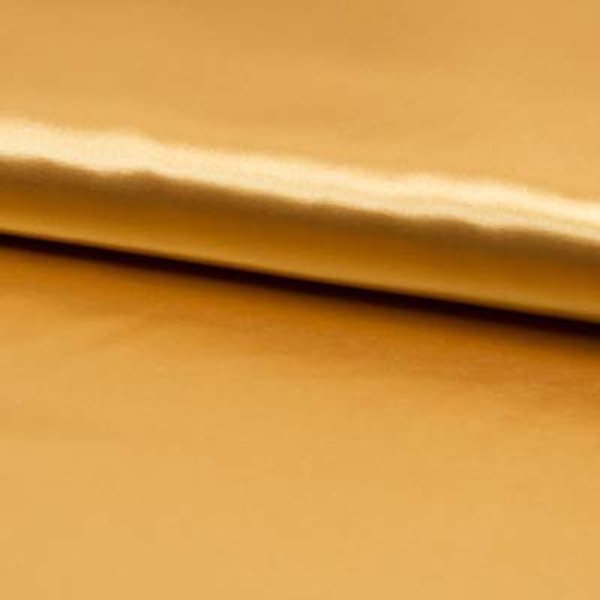 Tissu Satin Polyester Brillant Ocre - Mondial Tissus-image