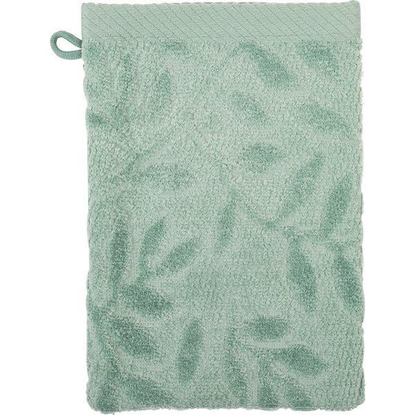 Gant De Toilette DéVoré Feuillage Vert 15X21Cm - Mt - Mondial Tissus-image