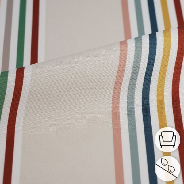 Tissu Toile Transat Hollande à Rayures Beige - Mondial Tissus-image