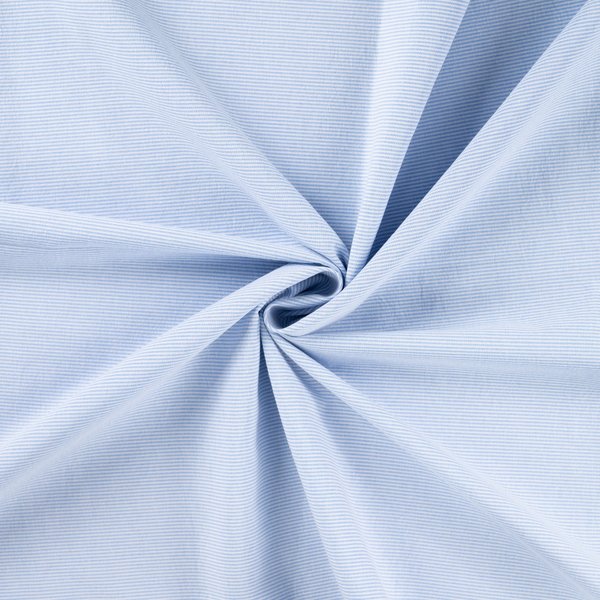 Tissu Tissé Teint Fine Rayure Blanc Et Bleu - Mondial Tissus-image