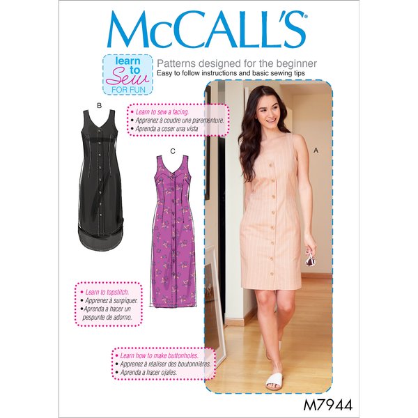 Patron Mc Call's 7944B5 - Robes Pour Jeune Femme/Femme Tailles Du 36 Au 44 - Mccall's - Mondial Tissus-image