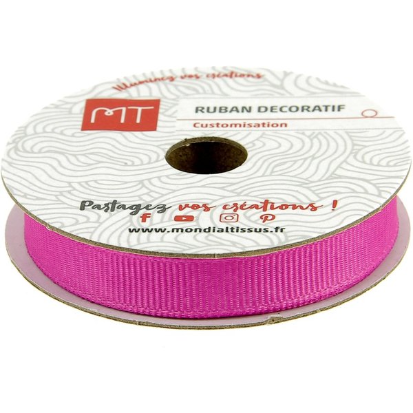 Bobine Ruban Gros Grain Magenta 9 Mm X 5 M Mt - Mt - Mondial Tissus-image