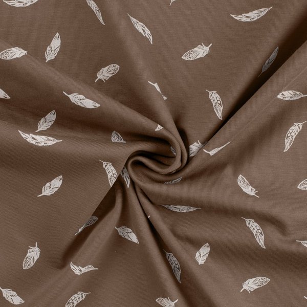 Maille Jersey Coton ImpriméE Polyesterumes Taupe - Mondial Tissus-image