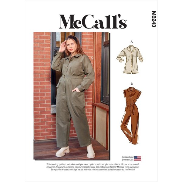 Patron Mccall's 8243RR - Combinaison Et Combishort Femme Du 46 Au 52 - Mccall's - Mondial Tissus-image