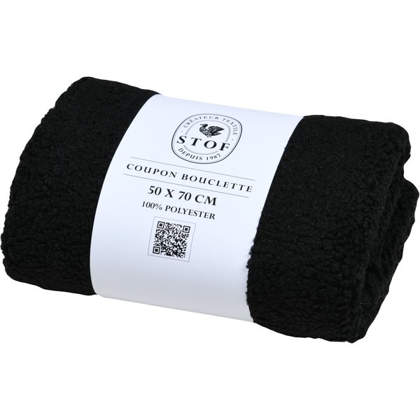 Coupon De Tissu Bouclette Noir 50 X 70 Cm - Mondial Tissus-image