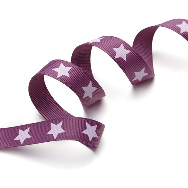 Ruban Gros Grain éToilé Violet 16 Mm - Frou Frou - Mondial Tissus-image