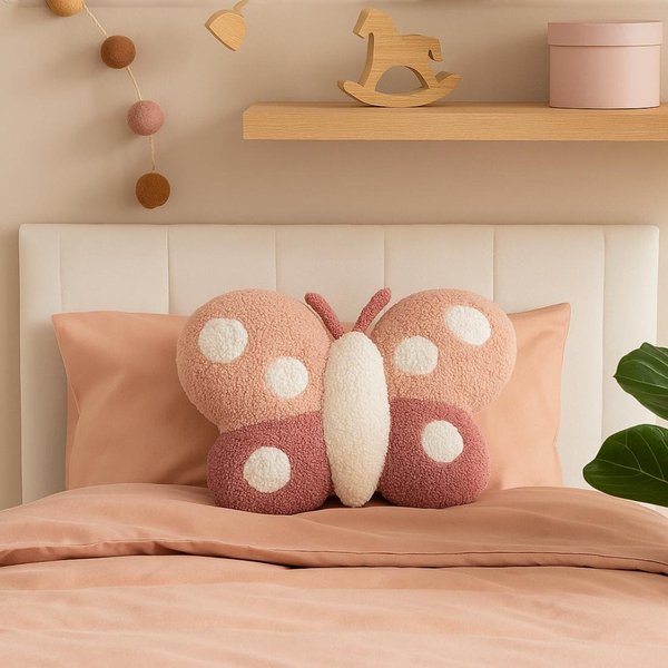 Coussin Forme Suzon Le Papillon 30 X 30 Cm - Mt - Mondial Tissus-image