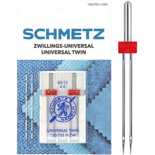 Aiguilles Machine Schmetz Universelles JumeléEs 80-12 4.0 Mm- 130/705 H-ZWI - Schmetz - Mondial Tissus-image