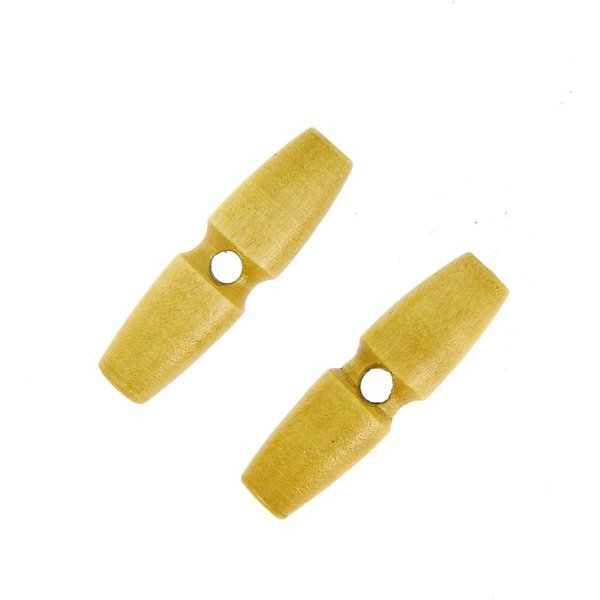 Boutons Duffle-Coat 1 Trou Marron Clair 35Mm - Mt - Mondial Tissus-image