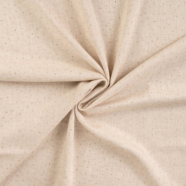 Tissu Viscose Lin Pois Doré Beige - Mondial Tissus-image