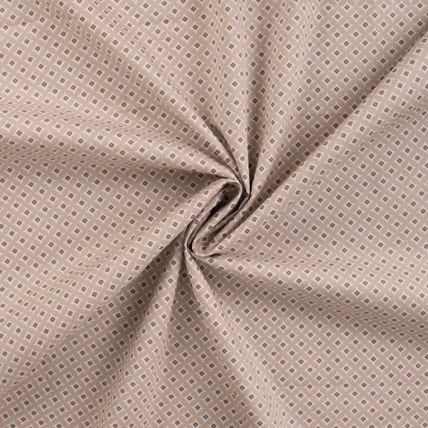 Tissu Popeline De Coton Imprimé Fleurs RéTro Beige - Mondial Tissus-image