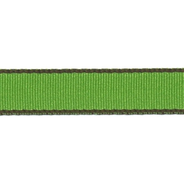 Ruban Gros Grain Bordure GéOméTriques 25 Mm Vert - Frou Frou - Mondial Tissus-image
