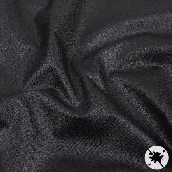 Tissu Cretonne Double Enduction Pu Acrylique Anti-TâChe Noir - Mondial Tissus-image