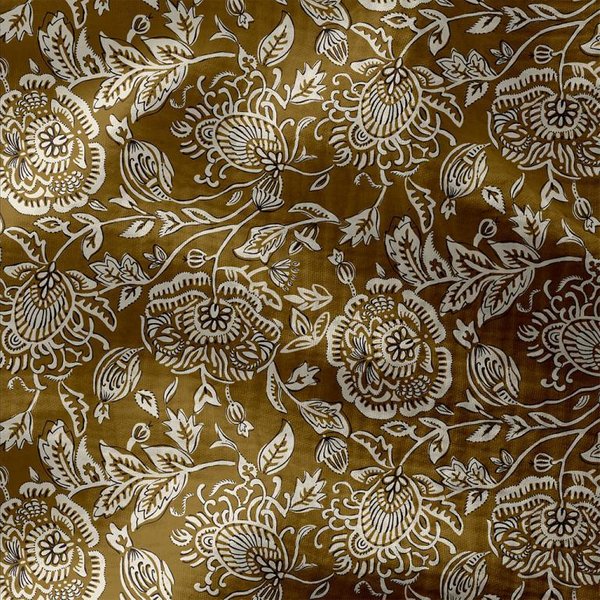 Double Gaze Fleur Indienne Ocre - Domotex - Mondial Tissus-image
