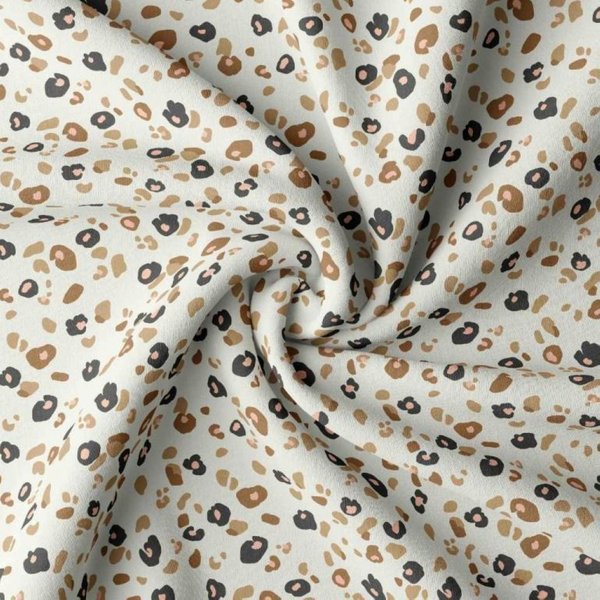 Tissu Coton Enduit Imprimé TâChe LéO Fond éCru - Mondial Tissus-image