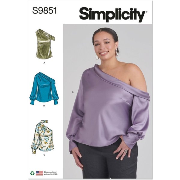 Patron Simplicity S9851.W3 - Hauts Dames Femmes 58 - 66 - Simplicity - Mondial Tissus-image