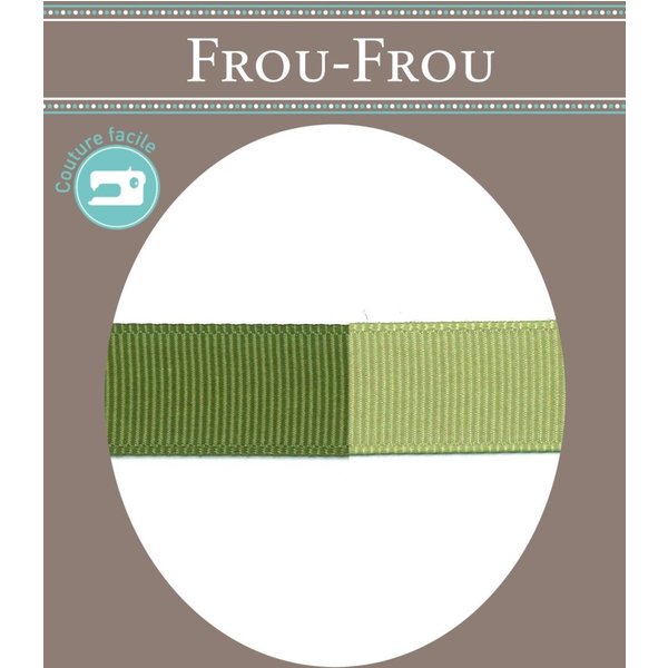 Ruban Gros Grain 16Mm Bicolore Vert - Frou Frou - Mondial Tissus-image