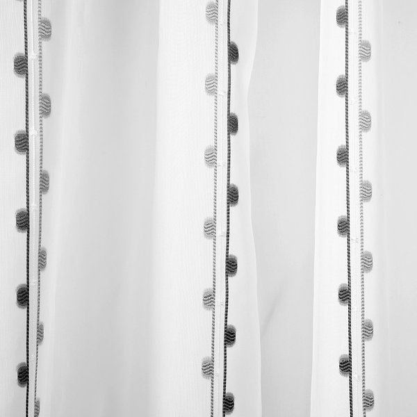 Tissu Voile Jacquard Gris Grande Largeur - Mondial Tissus-image