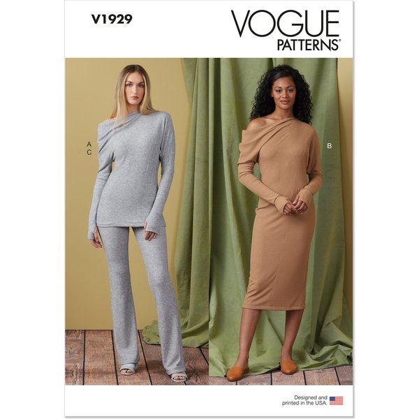 Patron Vogue 1929Y5 - Haut Et Robe Amples Du 46 Au 54 - Vogue - Mondial Tissus-image